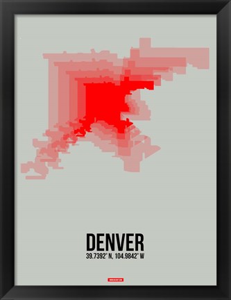 Framed Denver Radiant Map 1 Print