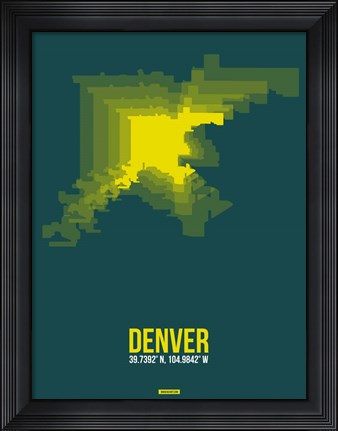 Framed Denver Radiant Map 3 Print