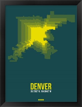 Framed Denver Radiant Map 3 Print