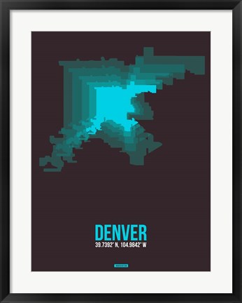 Framed Denver Radiant Map 4 Print
