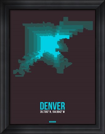 Framed Denver Radiant Map 4 Print
