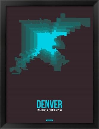 Framed Denver Radiant Map 4 Print