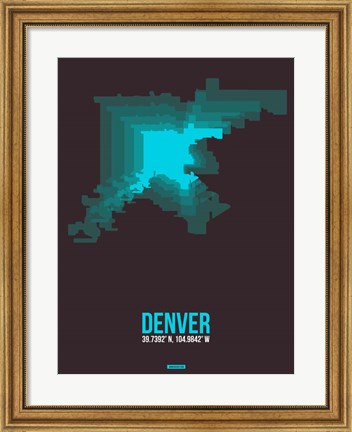Framed Denver Radiant Map 4 Print