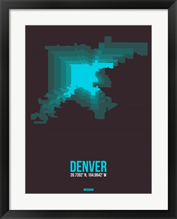 Framed Denver Radiant Map 4 Print