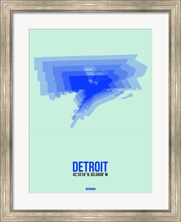 Framed Detroit Radiant Map 1 Print