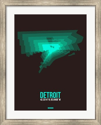 Framed Detroit Radiant Map 4 Print