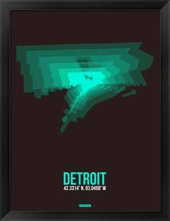 Framed Detroit Radiant Map 4 Print