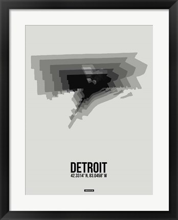 Framed Detroit Radiant Map 5 Print