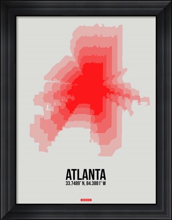 Framed Atlanta Radiant Map 1 Print