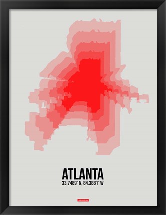 Framed Atlanta Radiant Map 1 Print