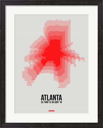 Framed Atlanta Radiant Map 1 Print