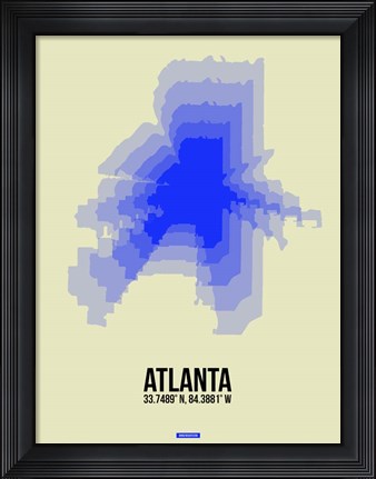 Framed Atlanta Radiant Map 2 Print