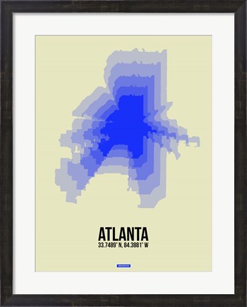 Framed Atlanta Radiant Map 2 Print