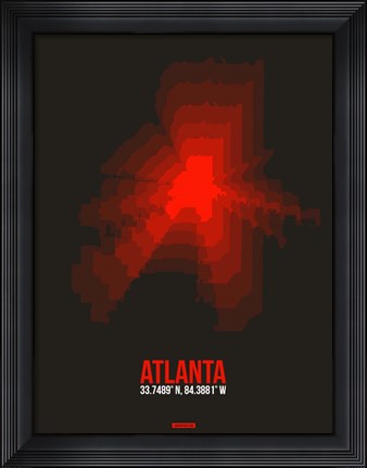 Framed Atlanta Radiant Map 3 Print