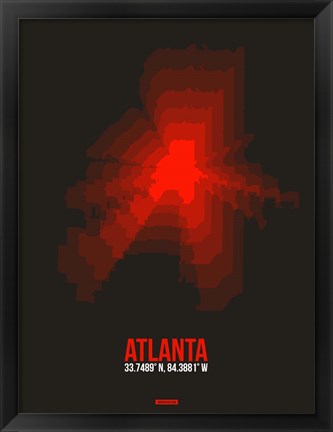 Framed Atlanta Radiant Map 3 Print