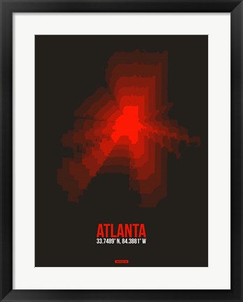 Framed Atlanta Radiant Map 3 Print