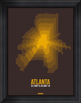 Framed Atlanta Radiant Map 4 Print