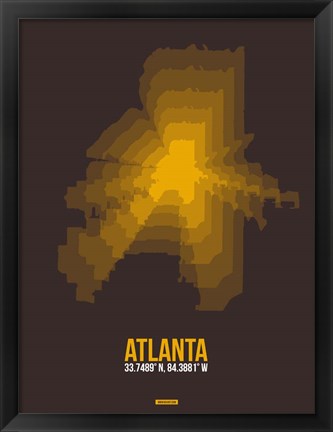 Framed Atlanta Radiant Map 4 Print