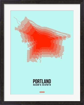 Framed Portland Radiant Map 1 Print