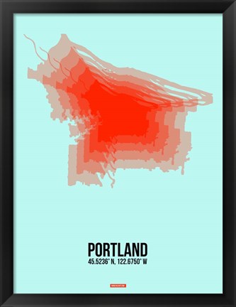 Framed Portland Radiant Map 1 Print