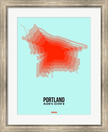 Framed Portland Radiant Map 1 Print
