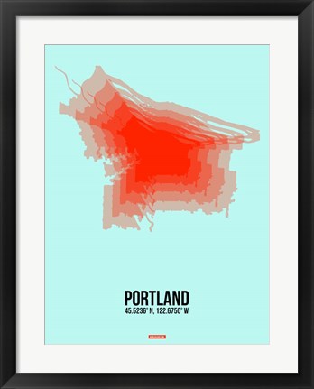 Framed Portland Radiant Map 1 Print