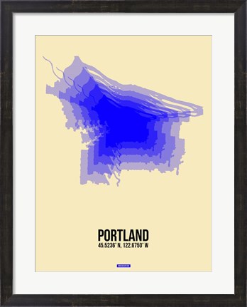 Framed Portland Radiant Map 2 Print