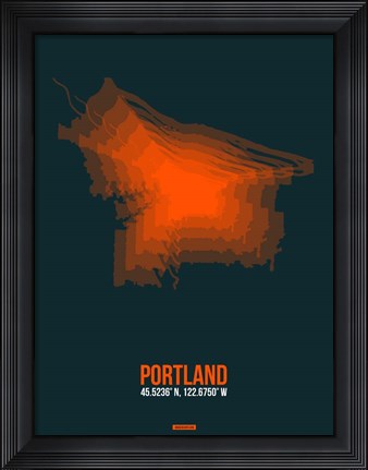 Framed Portland Radiant Map 3 Print