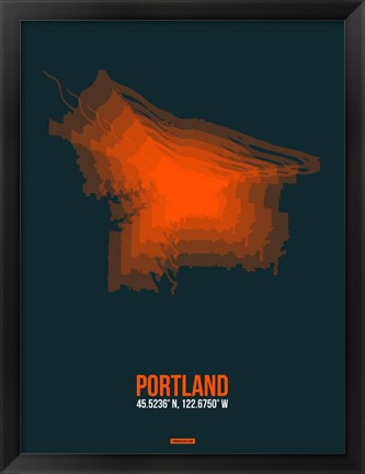 Framed Portland Radiant Map 3 Print