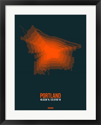 Framed Portland Radiant Map 3 Print