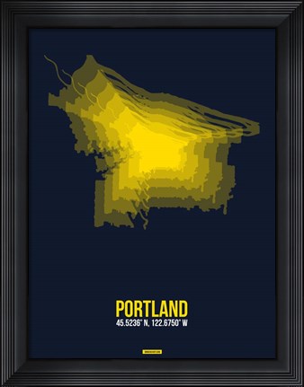 Framed Portland Radiant Map 4 Print