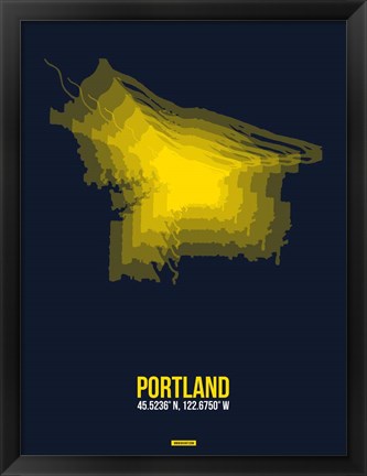 Framed Portland Radiant Map 4 Print