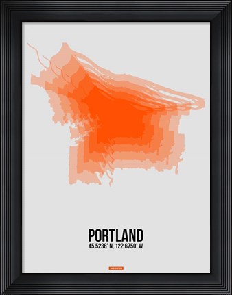 Framed Portland Radiant Map 5 Print