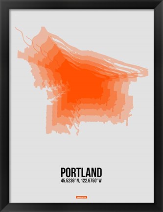 Framed Portland Radiant Map 5 Print