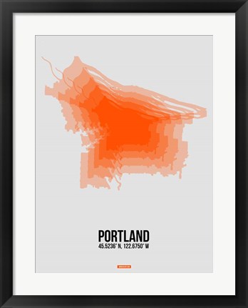 Framed Portland Radiant Map 5 Print