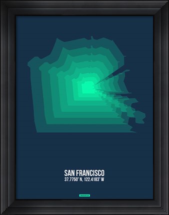 Framed San Francisco Radiant Map 2 Print