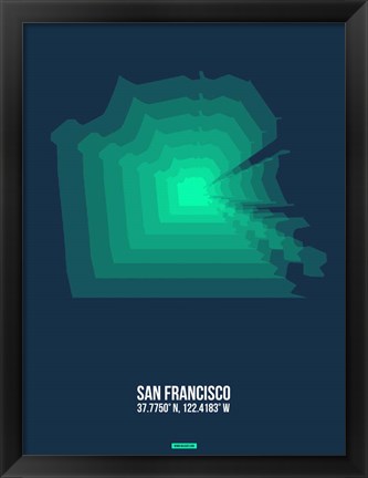 Framed San Francisco Radiant Map 2 Print