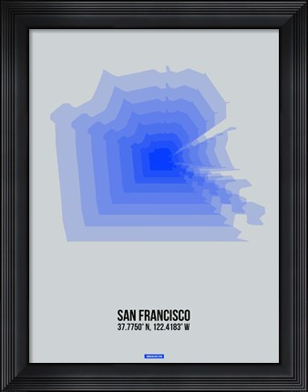Framed San Francisco Radiant Map 3 Print