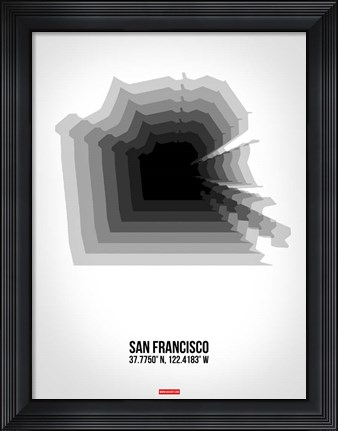 Framed San Francisco Radiant Map 4 Print