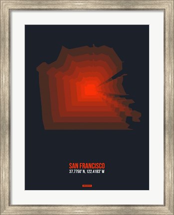 Framed San Francisco Radiant Map 5 Print
