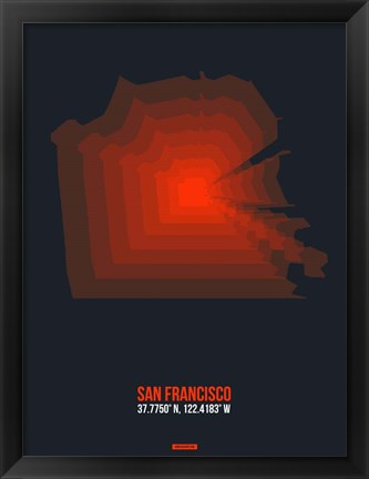 Framed San Francisco Radiant Map 5 Print