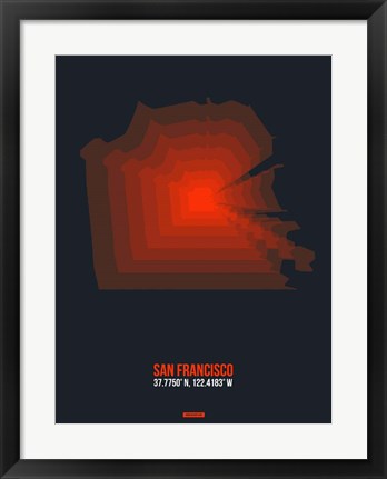 Framed San Francisco Radiant Map 5 Print