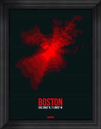 Framed Boston Radiant Map 1 Print