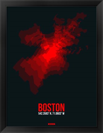 Framed Boston Radiant Map 1 Print