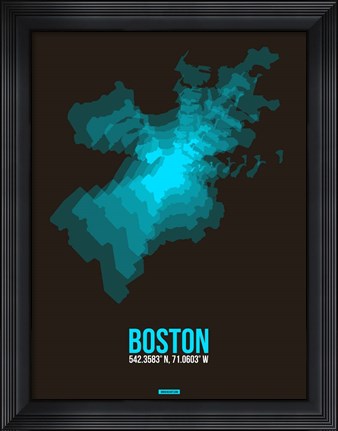 Framed Boston Radiant Map 2 Print