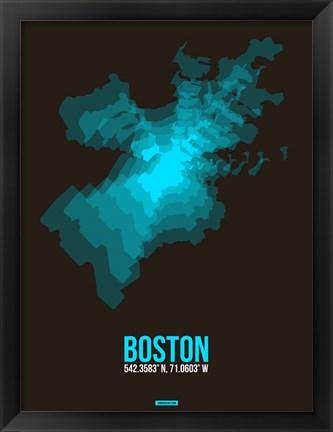 Framed Boston Radiant Map 2 Print