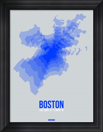 Framed Boston Radiant Map 3 Print
