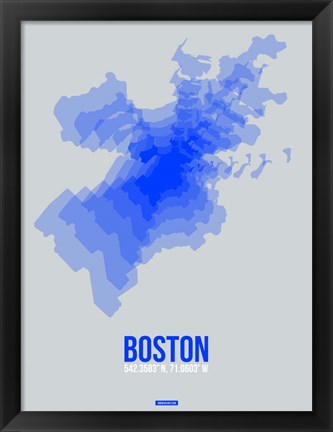 Framed Boston Radiant Map 3 Print