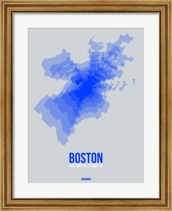 Framed Boston Radiant Map 3 Print
