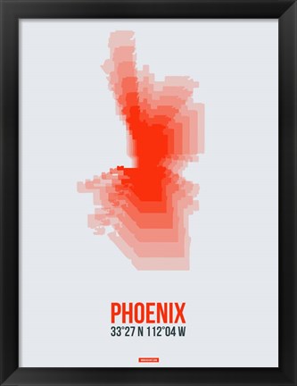 Framed Phoenix Radiant Map 4 Print